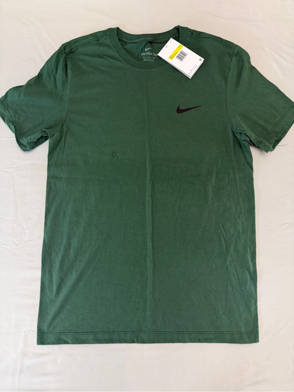 Nike Men's Forest Green Crew Tee with Black Swoosh